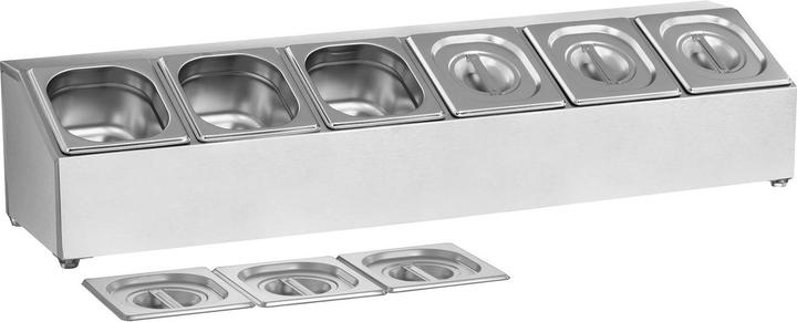 Produktbild Royal Catering GN Aufsatzbord Mit GN Behältern Gastronorm Behälter Gestell Edelstahl 13 Teilig (2.20 l)