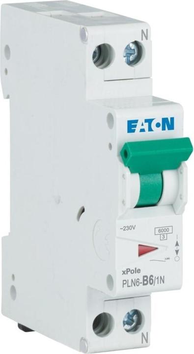 Eaton PLN6-B6/1N-FR Disjoncteur 6 A, 1p+N, cl. enfichable B - Disjoncteur de protection de ligne