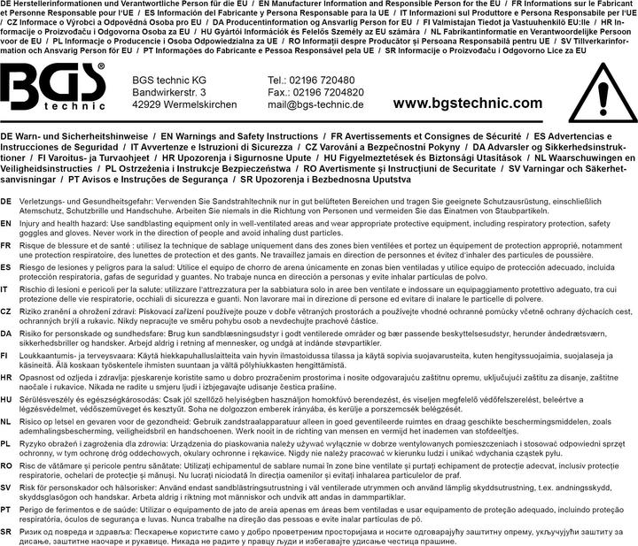 Image du produit BGS Pistolet de sablage à air comprimé avec accessoires