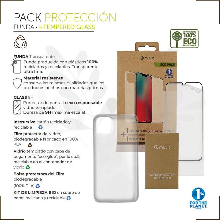 Produktbild [n]fibrecare Handytasche und -schutz Muvit for Change iPhone 13 Pro Max (2 Stk., Apple iPhone 13 Pro Max)