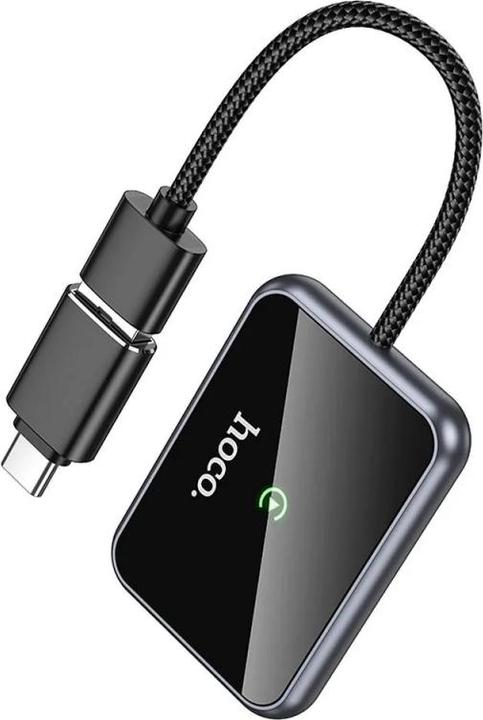 Actual product image Hoco Wireless headphones Wireless CarPlay adapter USB A / USB C HU1 black