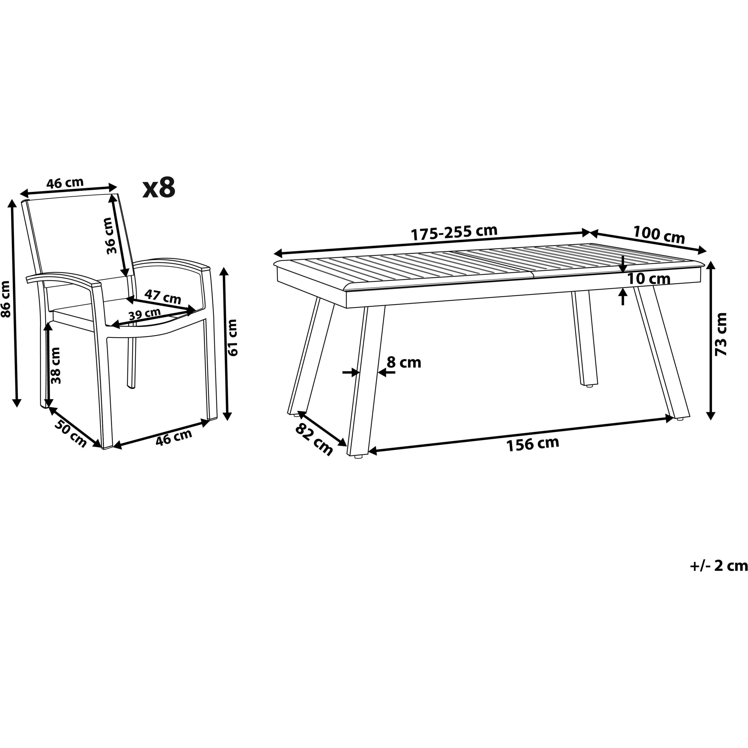 Thumbnail - Beliani, Gartentisch + Balkontisch, Pereta (175 cm)