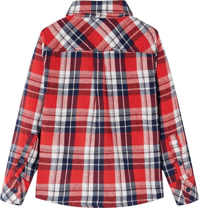 Productafbeelding VidaXL Kinderoverhemd ruitpatroon rood en marineblauw 104,Materiaal: 100 (104)