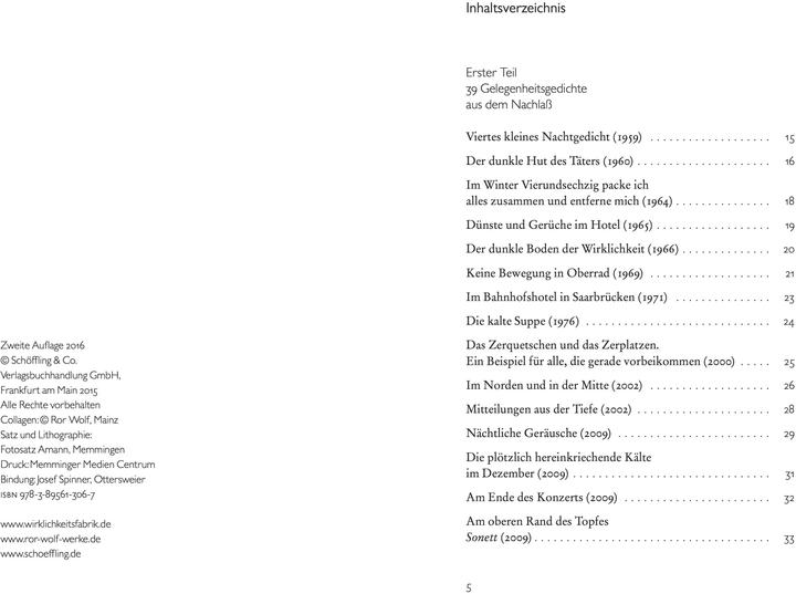 Nutritional values and ingredients Die plötzlich hereinkriechende Kälte im Dezember (German, Ror Wolf, 2015)