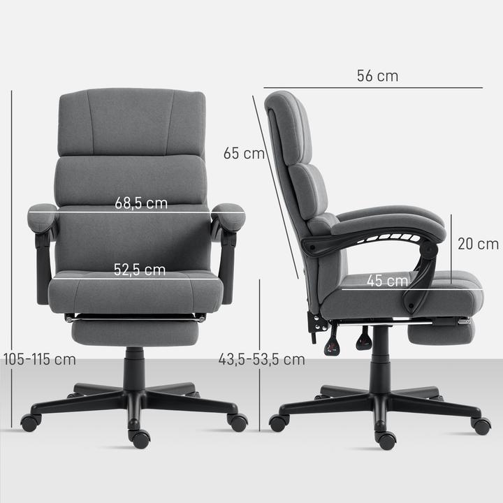 Produktbild Homcom Bürostuhl Polyester Dunkelgrau