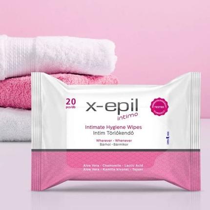 Actual product image X-epil Vegan Intimate Hygiene Wipes 20 Pcs - pH Balanced & Hypoallergenic (Intimate washing lotion)