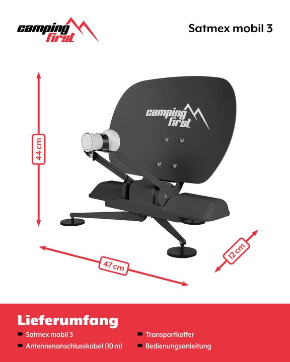 Productafbeelding Camping First Satmex mobil 3 (Parabolische antenne, DVB-S / -S2)