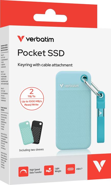 Produktbild Verbatim Pocket SSD 2TB Blue 2x Sleeves (2 TB)