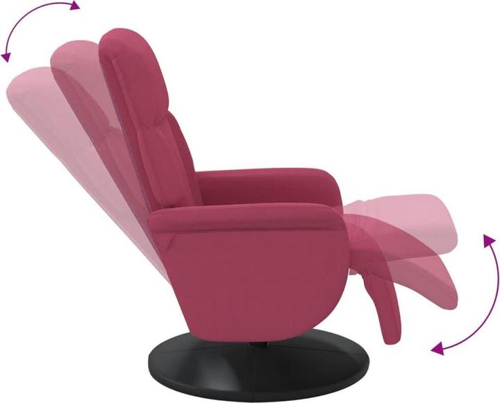 Produktbild vidaXL Relaxsessel mit Fussteil Weinrot Samt