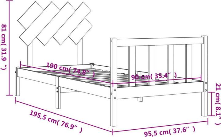 Image du produit vidaXL Bettgestell (90 x 190 cm)