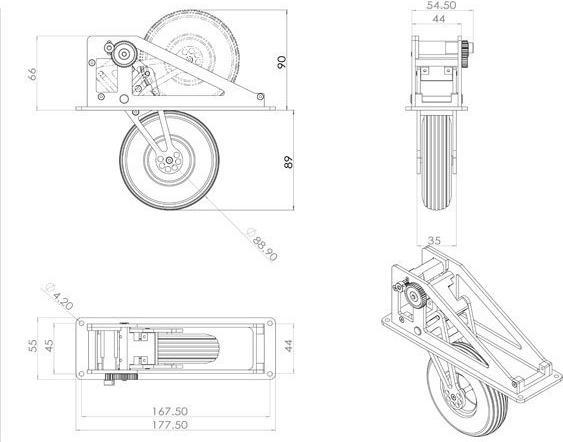 Productafbeelding Pichler Intrekbaar landingsgestel voor zweefvliegtuig 1/4