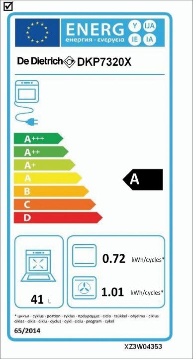Energy Label De Dietrich Oven DKP7320X