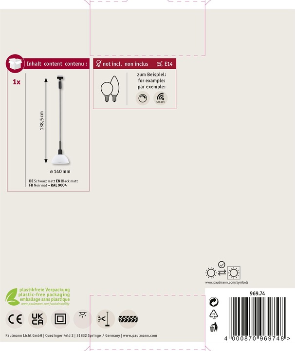 Image du produit Paulmann URail Suspension Sarrasani (E14)
