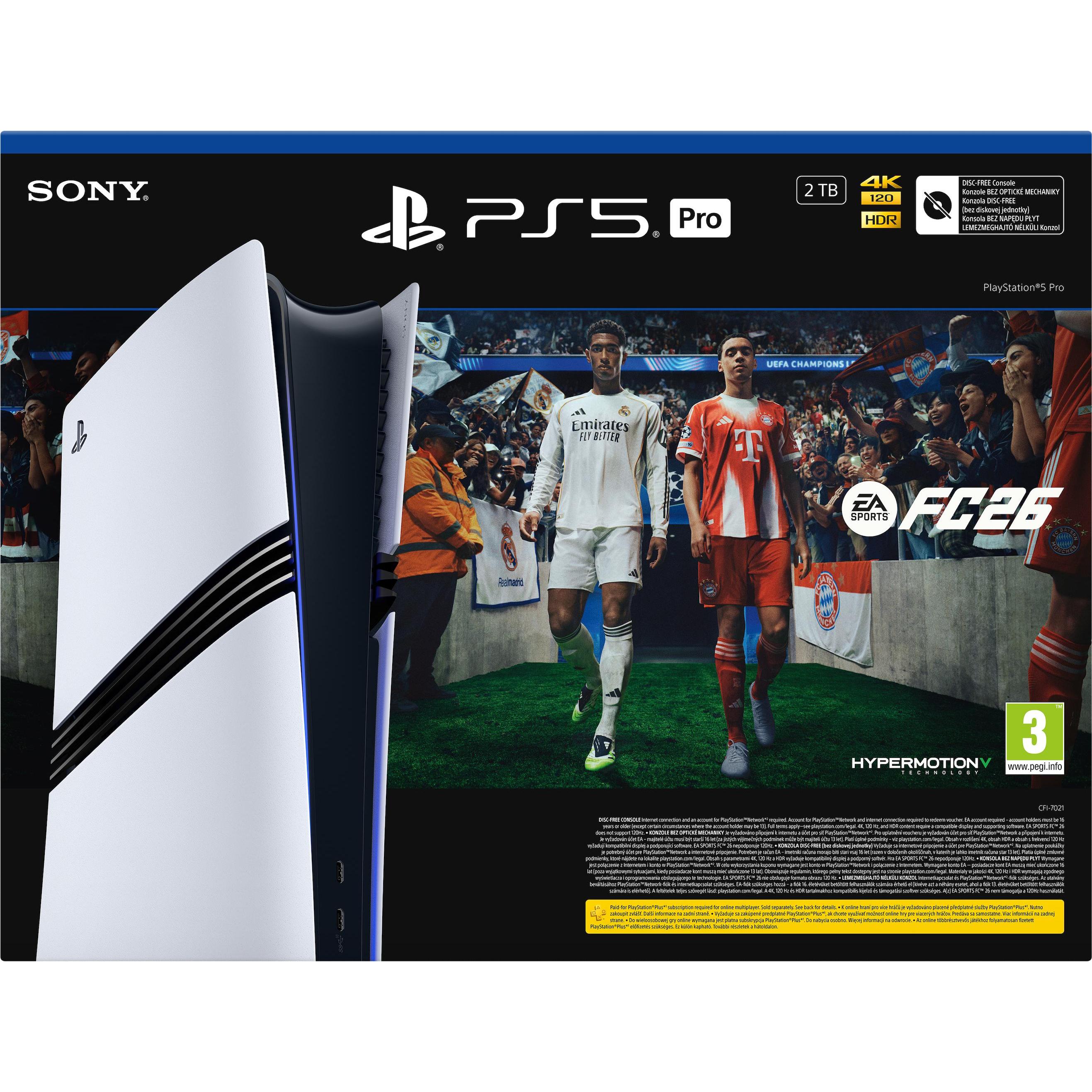 Sony Playstation 5 Pro FC26 Bundle, Spielkonsole, Weiss, Schwarz