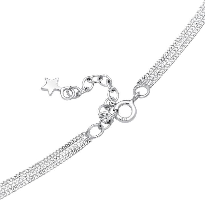 Image du produit Elli Collier Layer Lune Étoile Cristaux 925 Argent (Argent sterling 925, Cristal de verre, 40 - 45 cm)