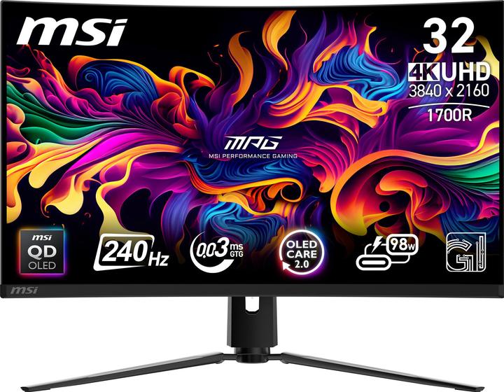 Actual product image MSI MPG 321CURXDE QD-OLED (3840 x 2160 Pixels, 31.50")