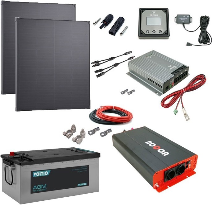 Immagine prodotto Noqon Sistema solare da 380W con batteria da 230Ah e inverter da 2500W (380 W)