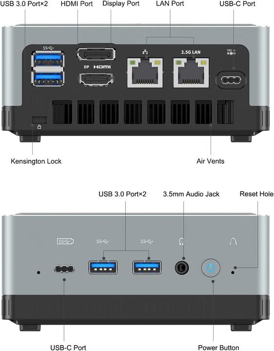 Image du produit Minisforum U820 Mini PC (i5-8279U, 16GB Ram, 256GB SSD)
