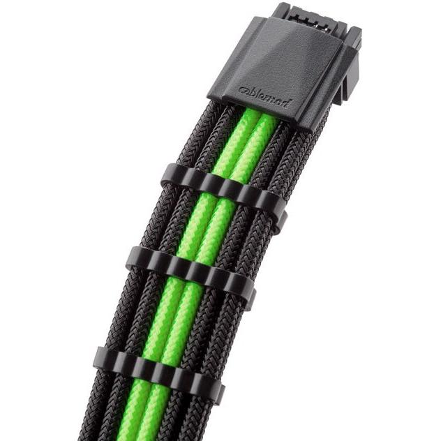 Thumbnail - CableMod PRO ModMesh 12VHPWR auf 3x PCI-e Kabel - 45cm, schwarz/hellgrün, Interne Kabel (PC)
