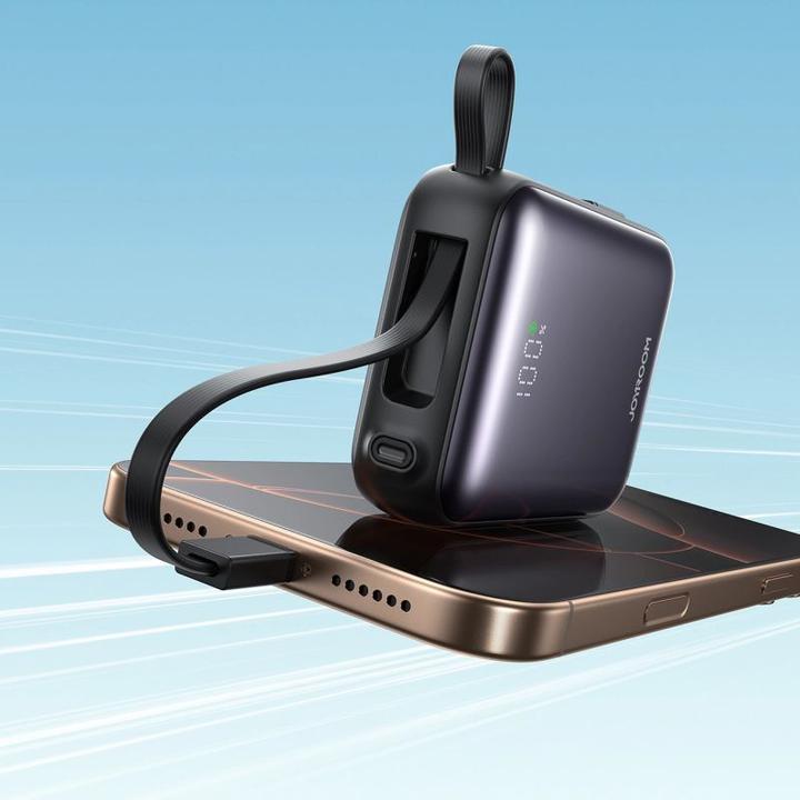 Produktbild Joyroom 22.5W Fast Charging Power Bank 10000mAh with Dual Cables - Black (10000 mAh, 22.50 W, 38.50 Wh)