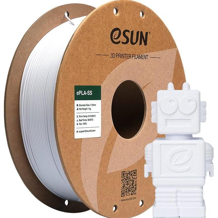 eSUN EPLA-SS 1,75mm WHITE 1kg (PLA, 1.75 mm, 1000 g, Weiss), 3D Filament, Weiss