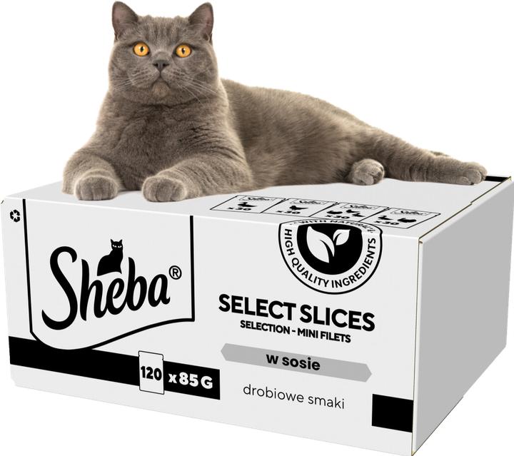 Actual product image Sheba Select Slices Poultry flavours - wet cat food - 120 x 85g (Adult, 10200 g)