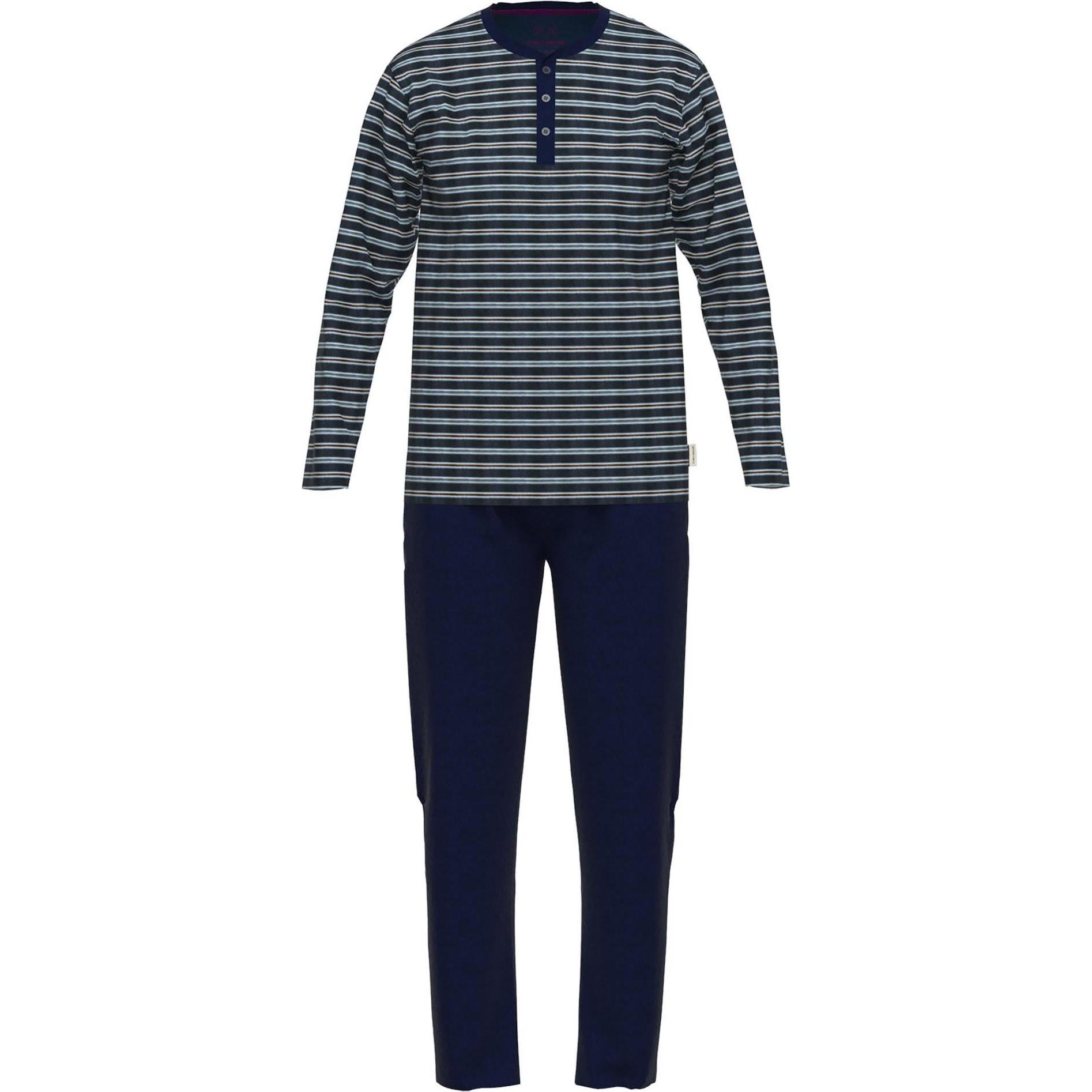 Ceceba, Herren, Pyjama, Pyjama Homewear Bequem sitzend, Blau, (M)