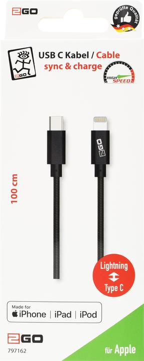 Produktbild 2GO 797162 USB Kabel USB C Lightning (1 m, USB 3.1)