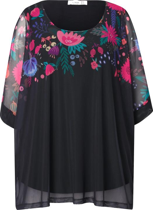 Immagine prodotto Miamoda Bluse, oversized, Blüten-Bordüre, blickdichtes Top (42, 44)