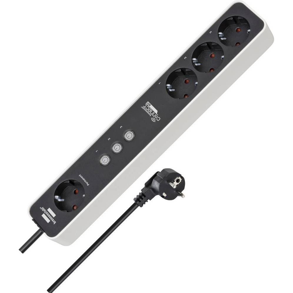 Brennenstuhl, Ciabatta multipresa, 1153240627 Steckdosenleiste Weiss, Schwarz Schutzkontakt 1 St. (1x, CEE 7/3)