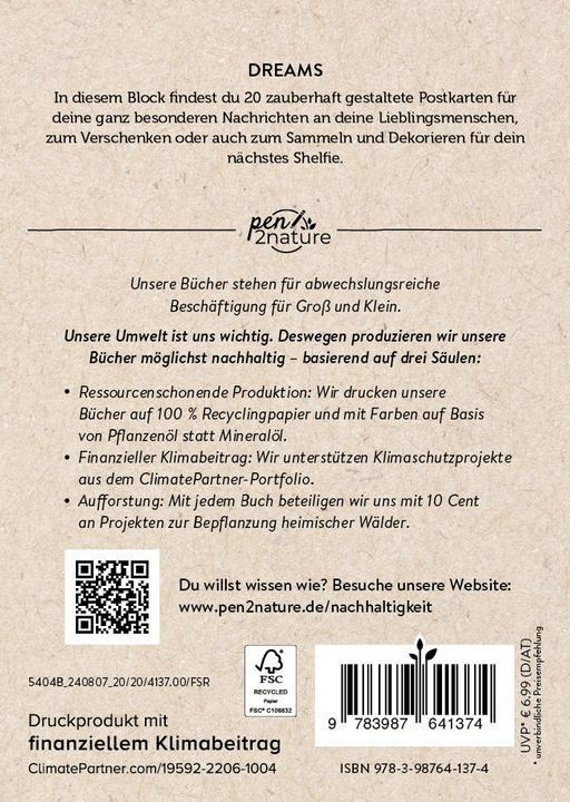 Produktbild Postkartenblock Dreams (42 Stk.)