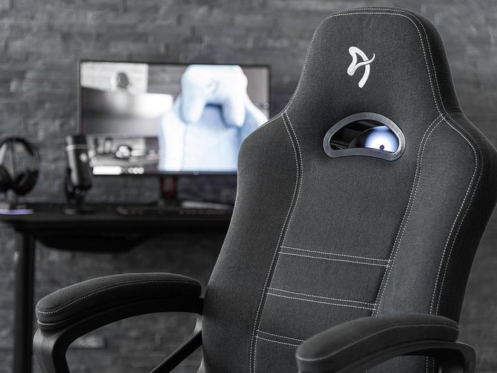 Actual product image Arozzi Gaming Chair Enzo Black/Grey - Woven Fabric Grey Logo