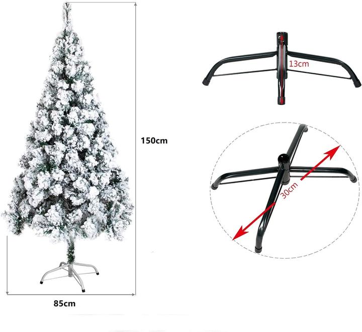 Actual product image Ozavo Christmas tree with snow (150 cm)