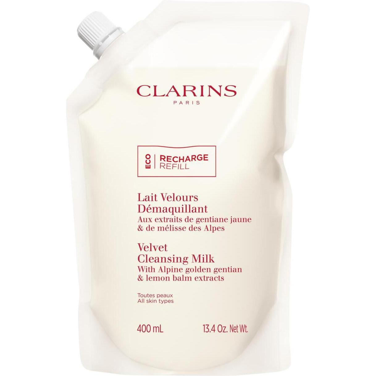 Clarins Donna Pulizia Viso, Ricarica Eco Latte Detergente Velvet (Lozione Detergente, 400 Ml)