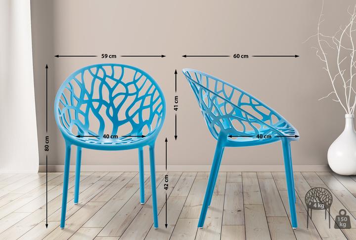 Actual product image CLP Set of 4 Hope Chair, blue