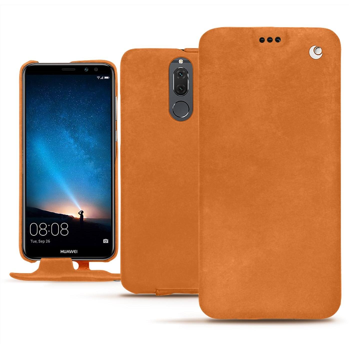 Noreve Lederschutzhülle vertikal (Huawei Mate 10 Lite), Smartphone Hülle, Orange