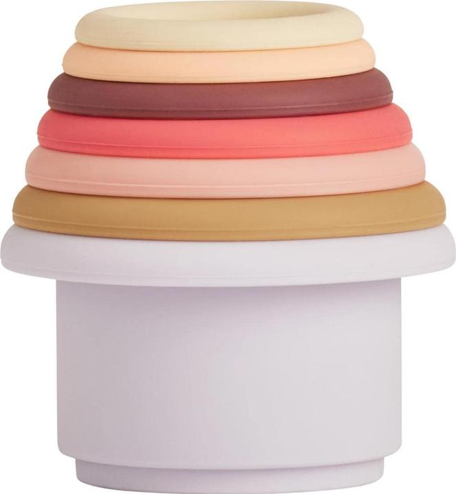 Actual product image OYOY Mini Tawa 7-piece stacking toy, cherry red/beige