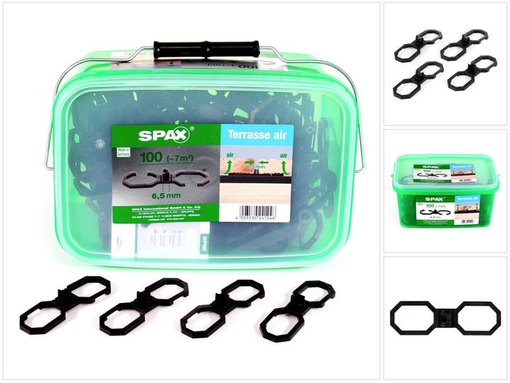 Actual product image Spax Terasse Air Spacer 6,5mm Ventilation for wood boards Terasse L in handle case 100 pcs. (100 x)