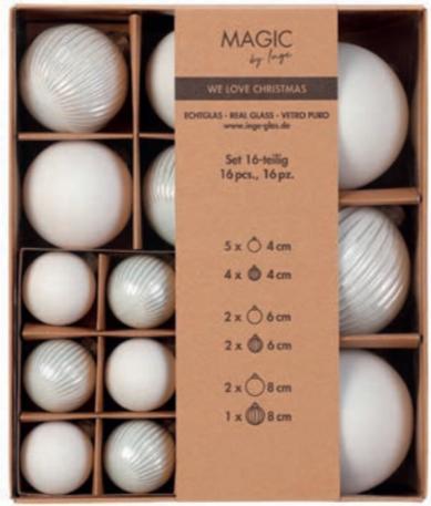 Produktbild Inge’s Glas Christmas Decor Just White (16-teilig)