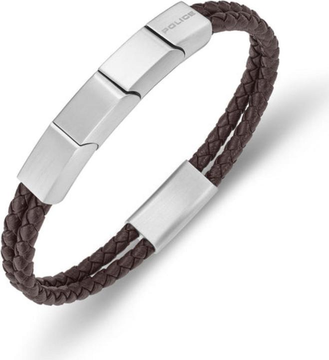 Immagine prodotto Police Bracciale parallelo (19 cm, Acciaio inossidabile, Cuoio)
