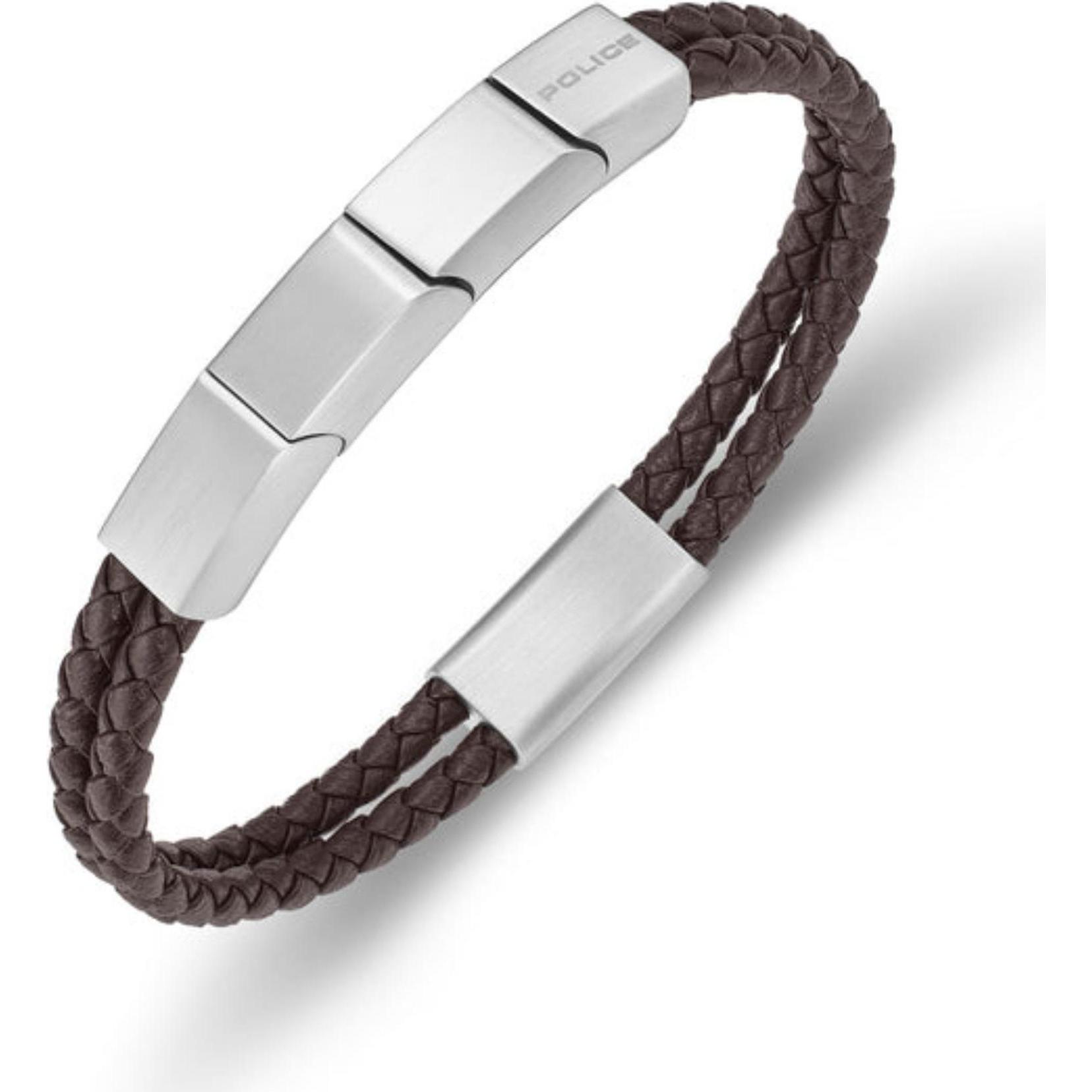 Thumbnail - Police, Armschmuck, Parallel Armband, (19 cm, Edelstahl, Leder)