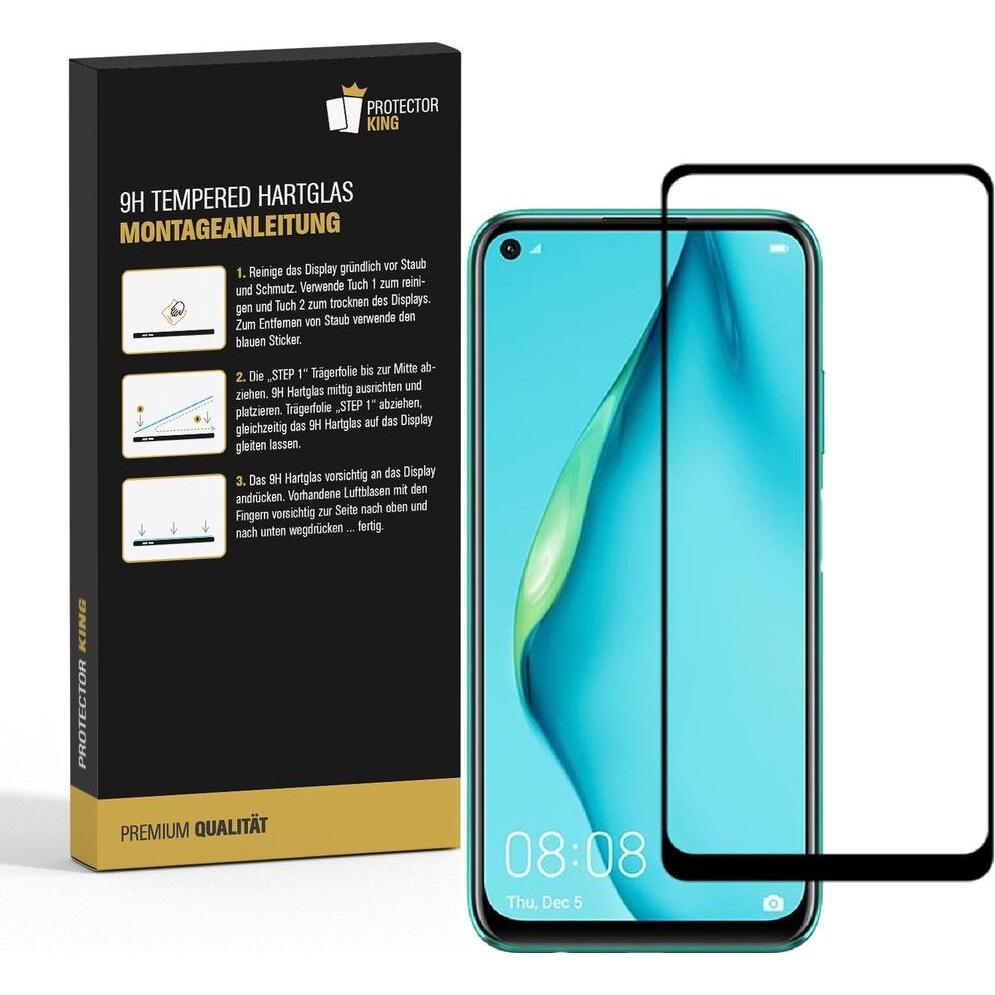 Thumbnail - Protectorking 4x echtes Tempered 9H Panzerhartglas 3D KLAR (4 Stück, Huawei P40 Lite), Smartphone Schutzfolie