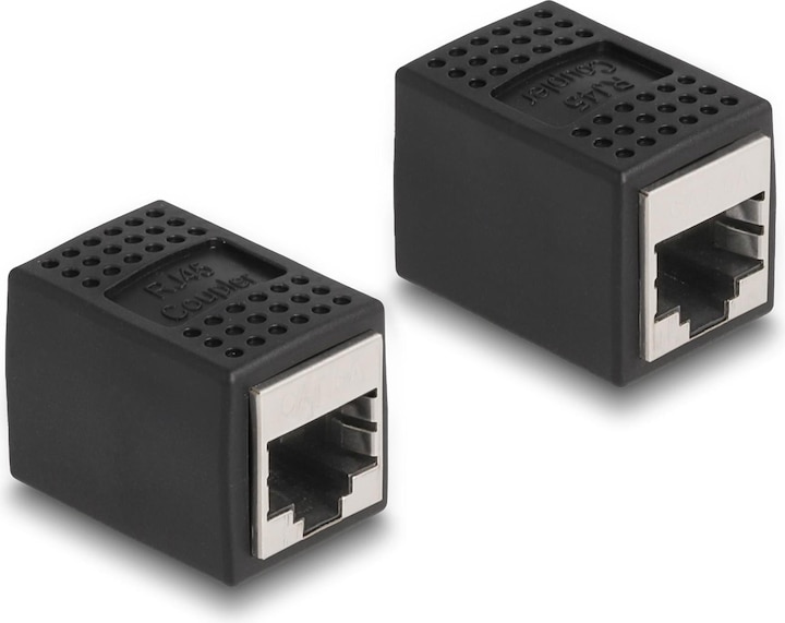 Delock Kupplung RJ45 - RJ45, Cat.6A, Schwarz 1 Stück (Netzwerk Kupplung)