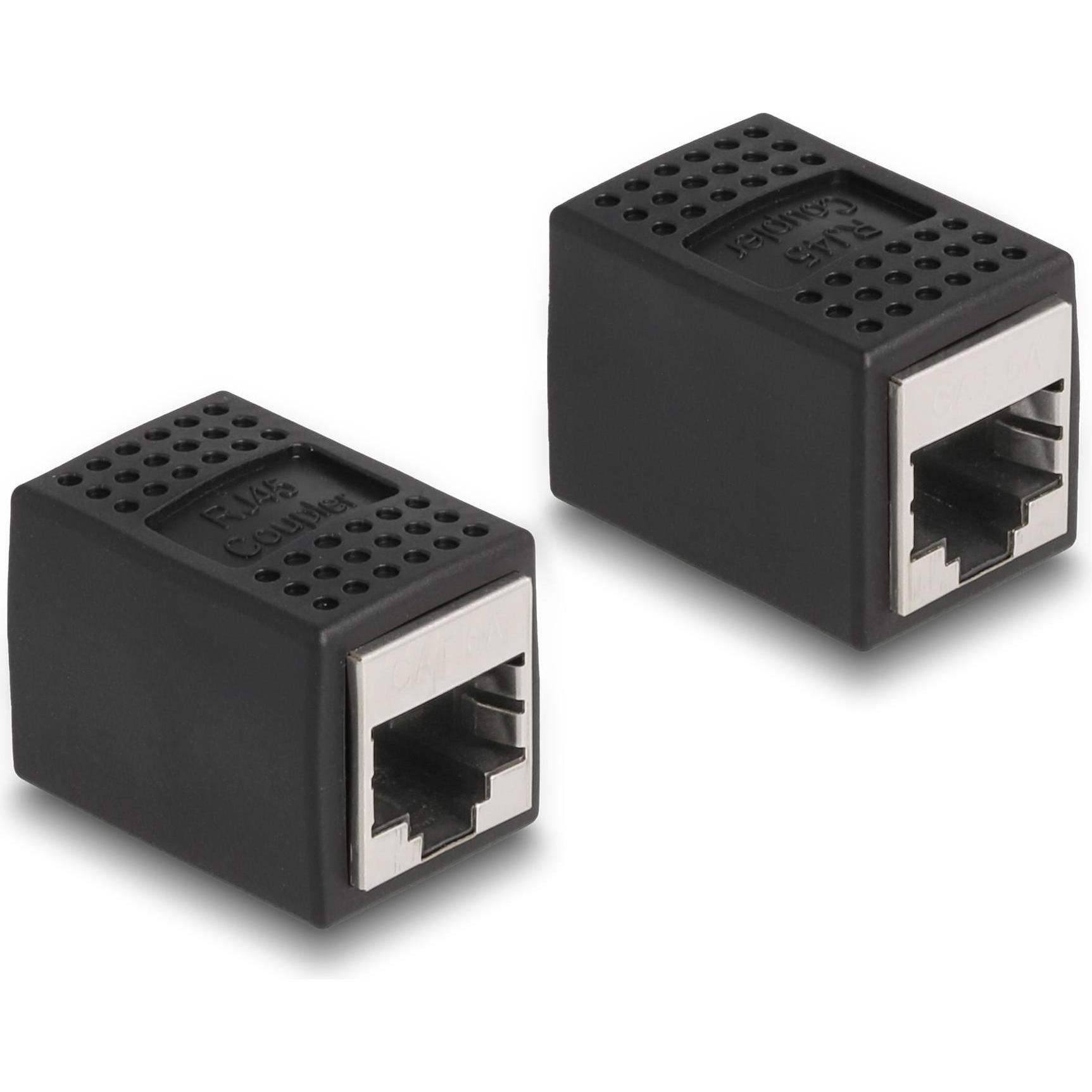 Delock Kupplung RJ45 - RJ45, Cat.6A, Schwarz 1 Stück (Netzwerk Kupplung), Netzwerk Zubehör