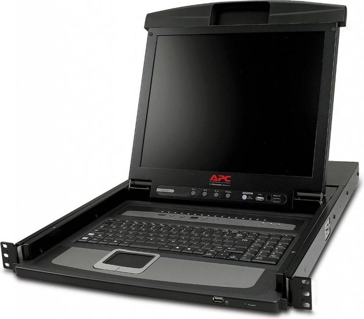 APC Console 43.18cm 17inch Rack LCD - Tastiera USA - con interruttore KVM analogico 16 porte integrato