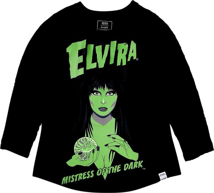 Actual product image Loungefly Elivira by Tee T-Shirt Unisex Shirred Raglan Size M (M)