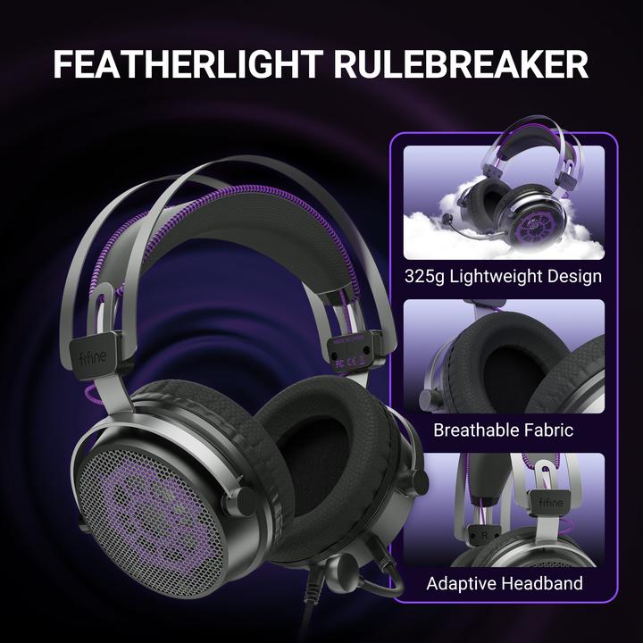 Actual product image Fifine H18V Gaming-Headset kabelgebunden USB + 3,5 mm (Cable)