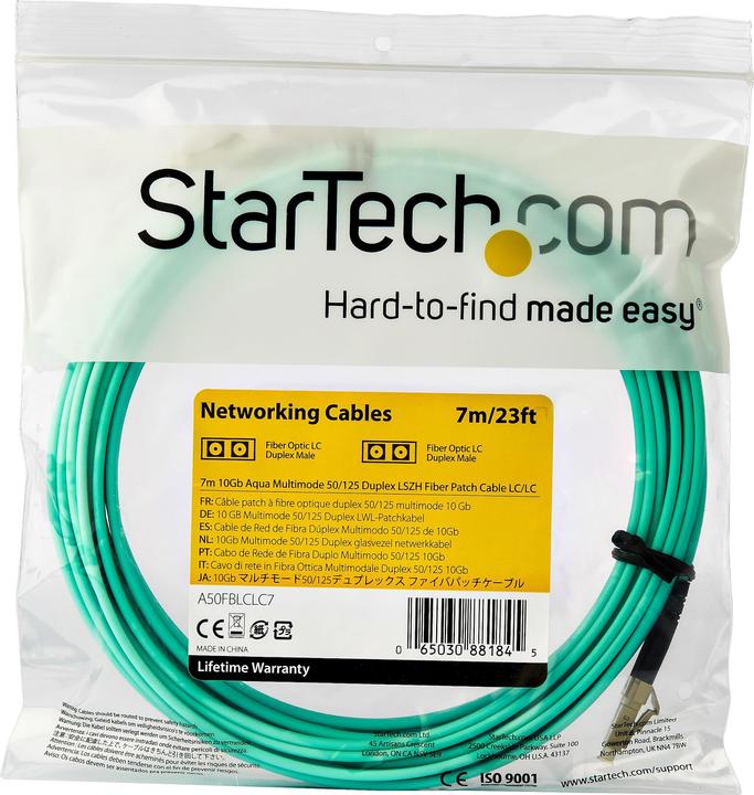 Produktbild StarTech .com 7m OM3 LC to LC Multimode Duplex Fiber Optic Patch Cable (7 m)