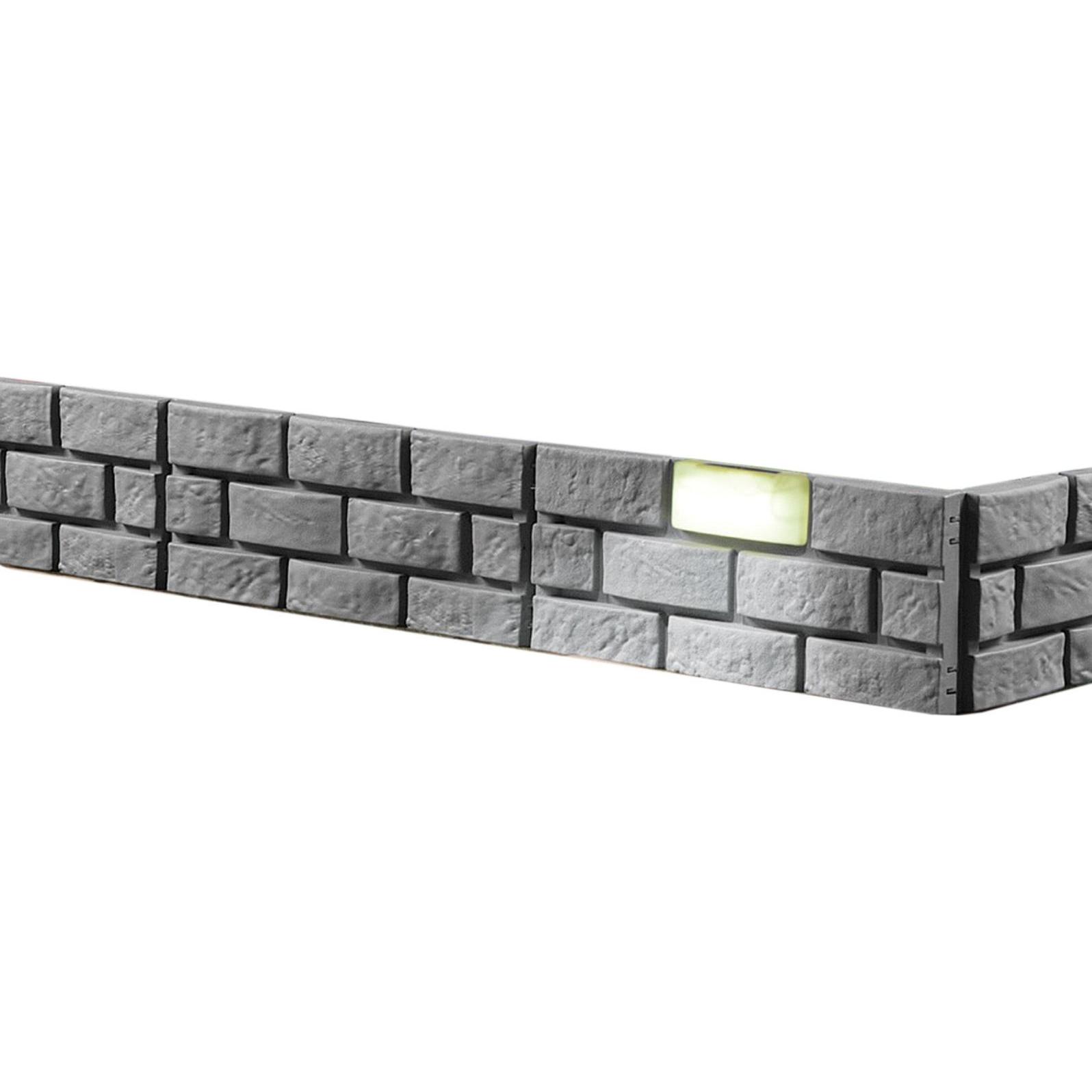 HTI-Living, Rasenkante, Beeteinfassung Länge 340 cm Ziegelsteinoptik Grau (348 cm)