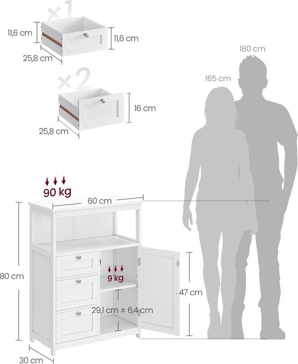 Image du produit Vasagle Commode (60 x 30 x 80 cm)